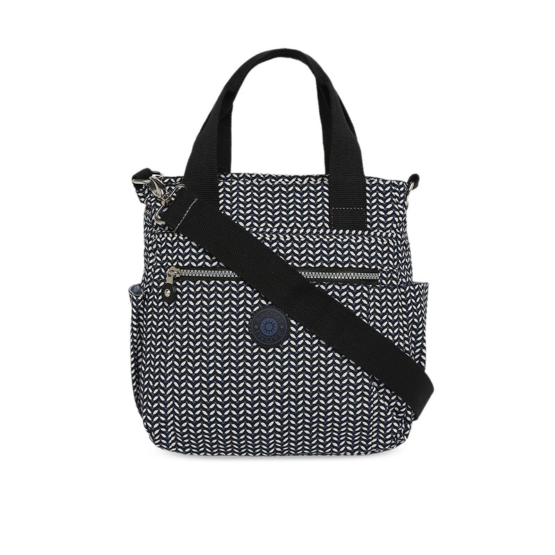 BAOMI Black Geometric Printed Shopper Tote Bag