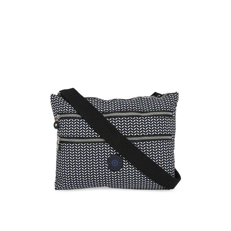 BAOMI Black Geometric Printed Swagger Sling Bag