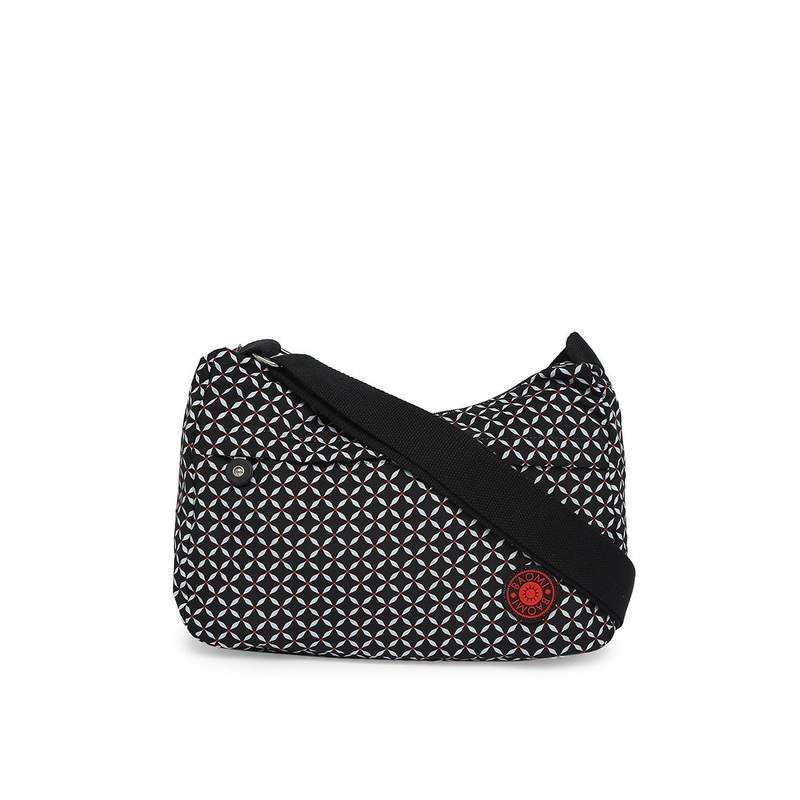 BAOMI Black & White Printed Oversized Structured Sling Bag