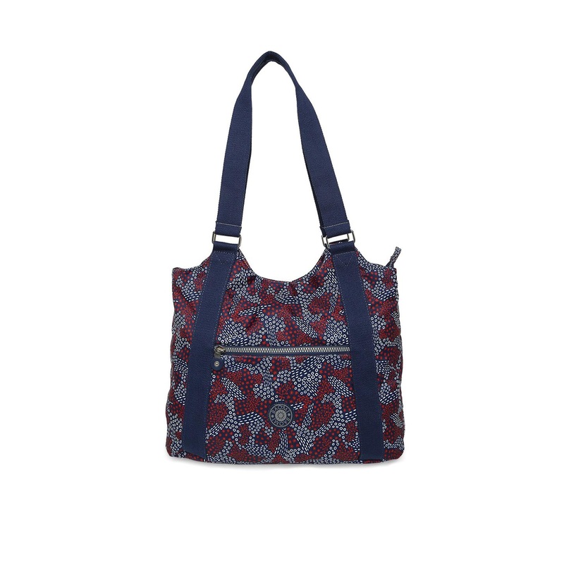 BAOMI Blue Printed Structured Shoulder Bag