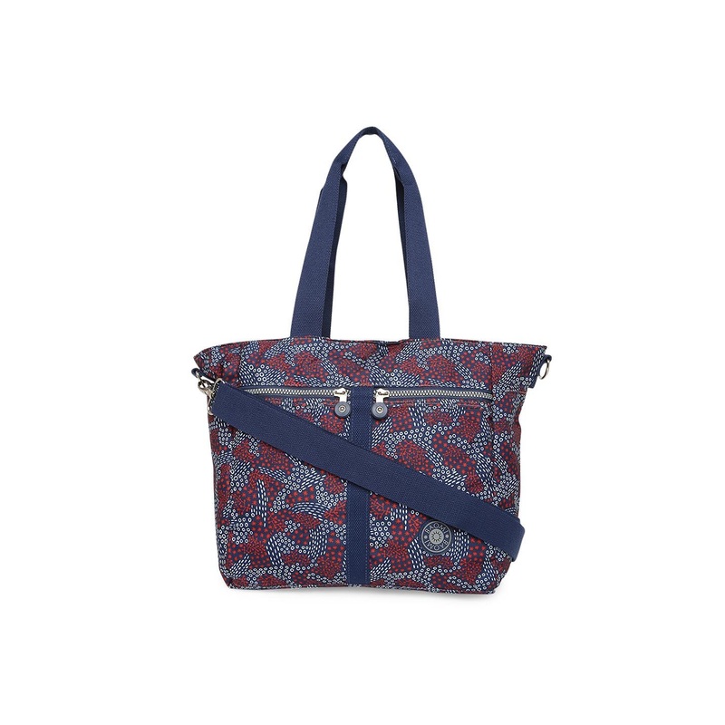 BAOMI Blue & Red Printed Oversized Structured Shoulder Bag