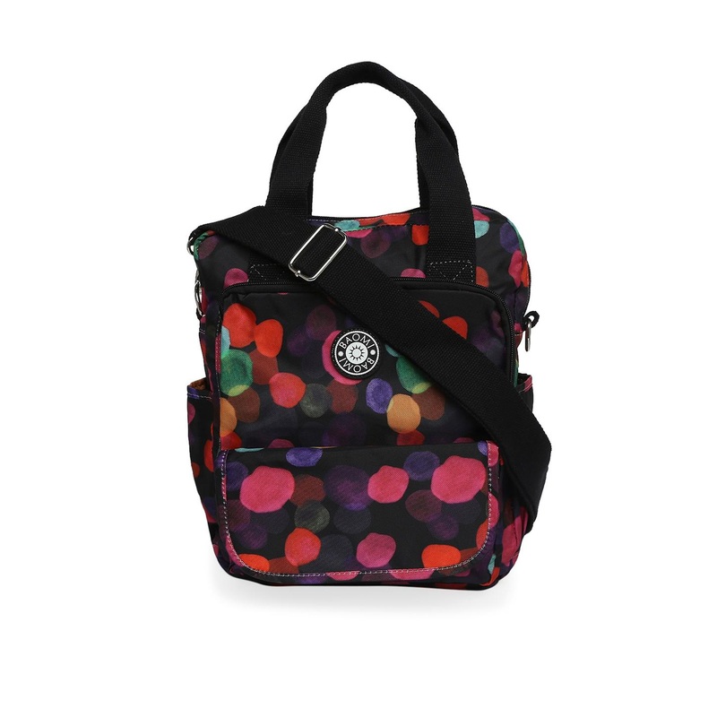 BAOMI Multicoloured Printed Oversized Shopper Handheld Bag with Applique