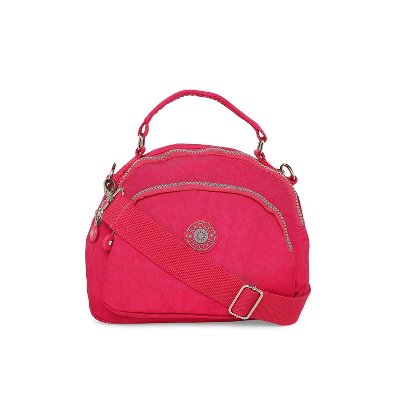 BAOMI Red Oversized Structured Sling Bag