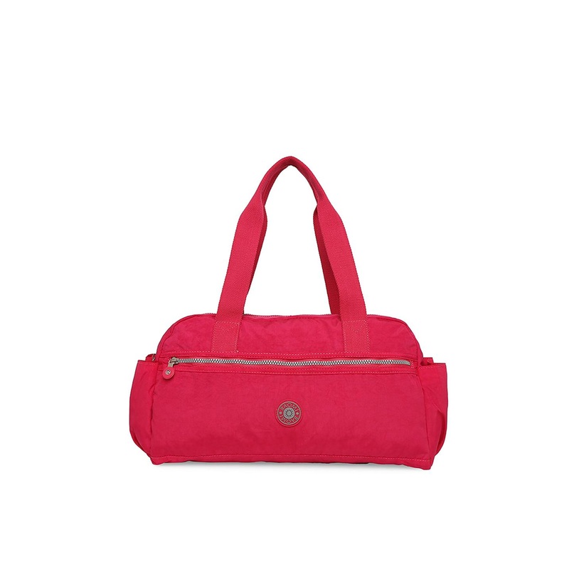 BAOMI Red Shopper Shoulder Bag with Applique