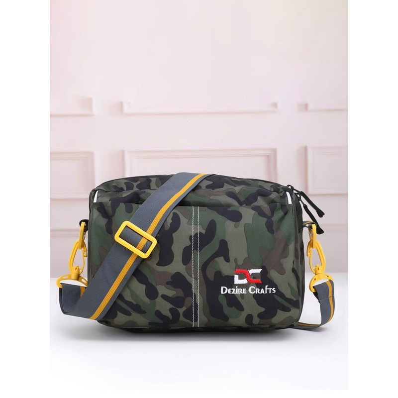 Dezire Crafts Black & Olive Green Cross Body Messenger Bag