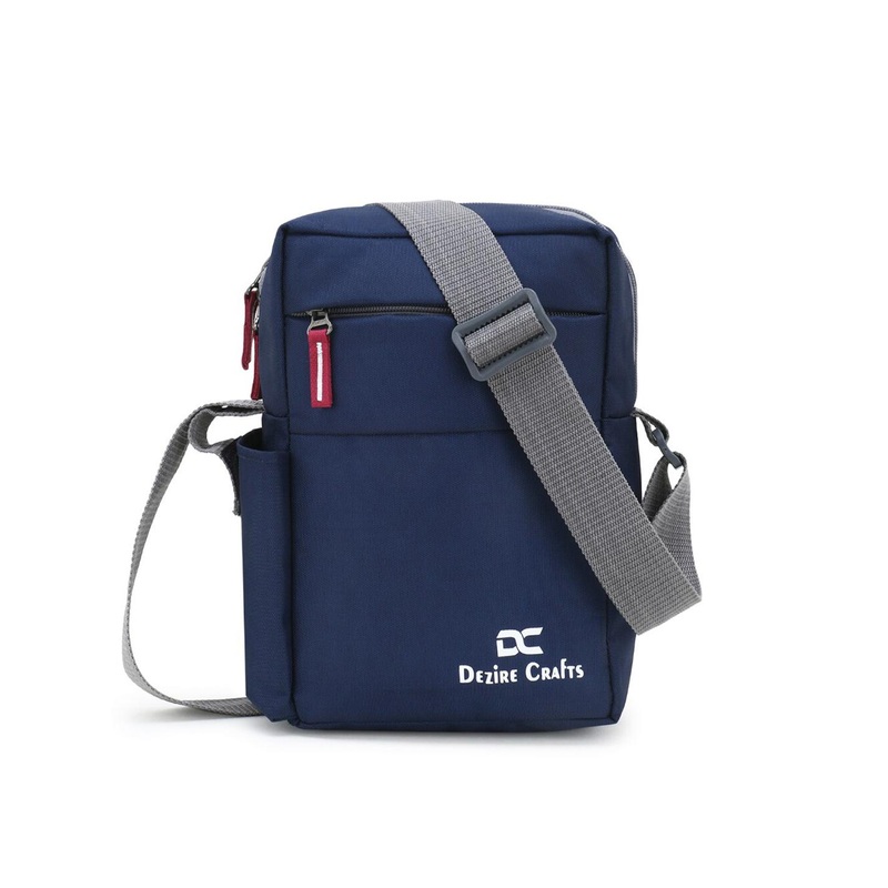 Dezire Crafts Navy Blue & Grey Cross Body Messenger Bag