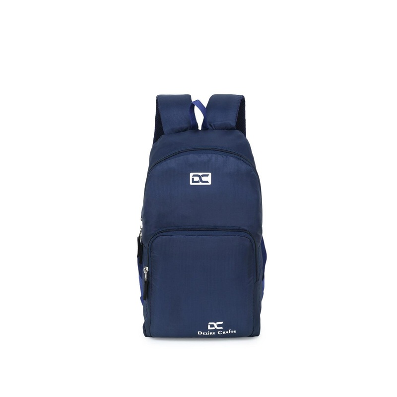 Dezire Crafts Unisex Navy Blue & White Solid Backpack
