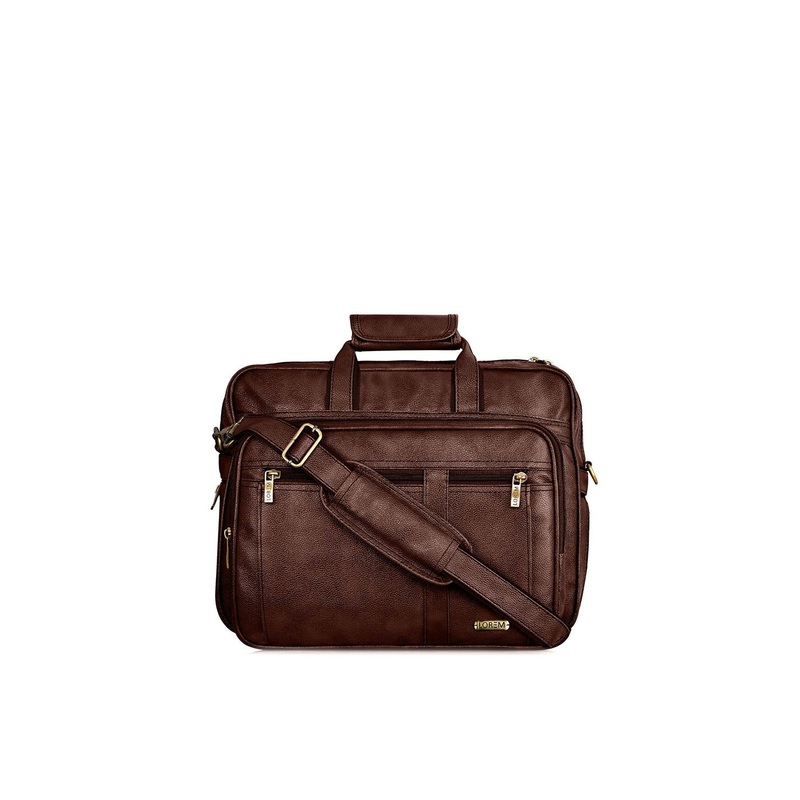 LOREM Men Brown Textured Messenger Bag