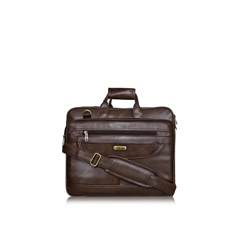 LOREM Men Coffee Brown Textured Messenger Bag