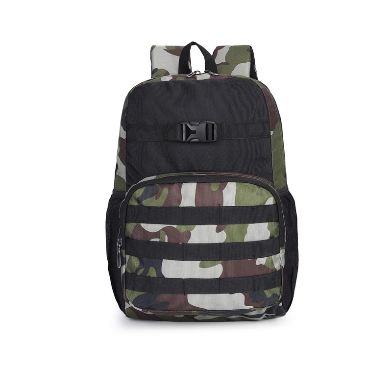 THE CLOWNFISH Squadron Unisex Green & Black Graphic Backpack