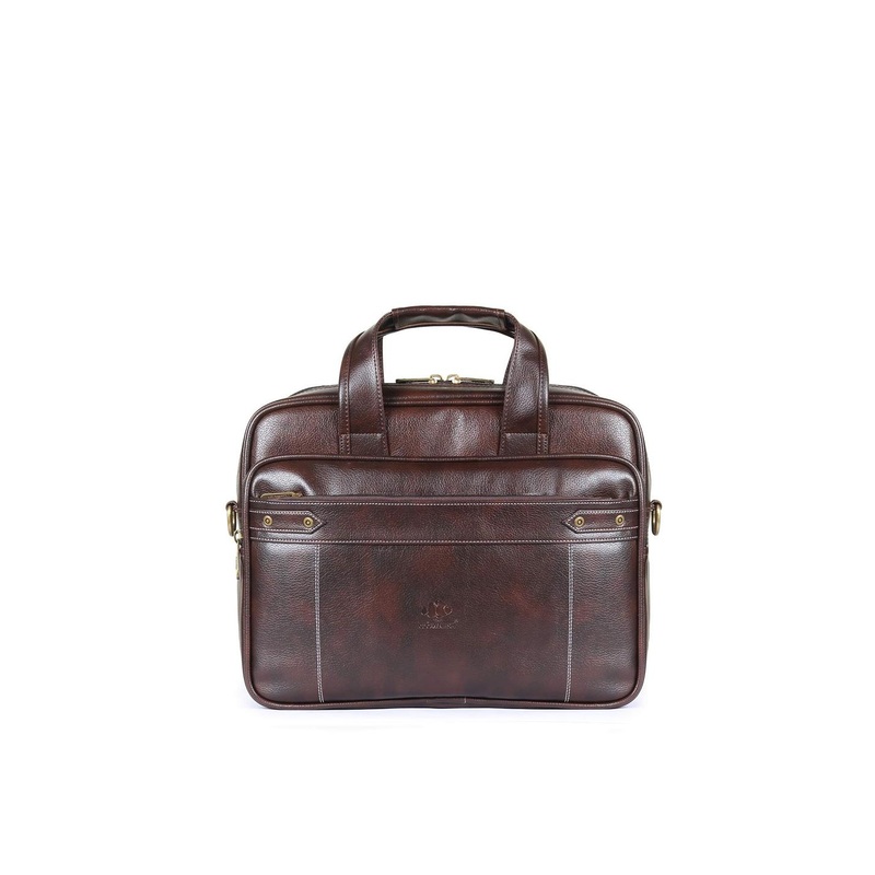 THE CLOWNFISH Unisex Brown Textured Messenger Bag