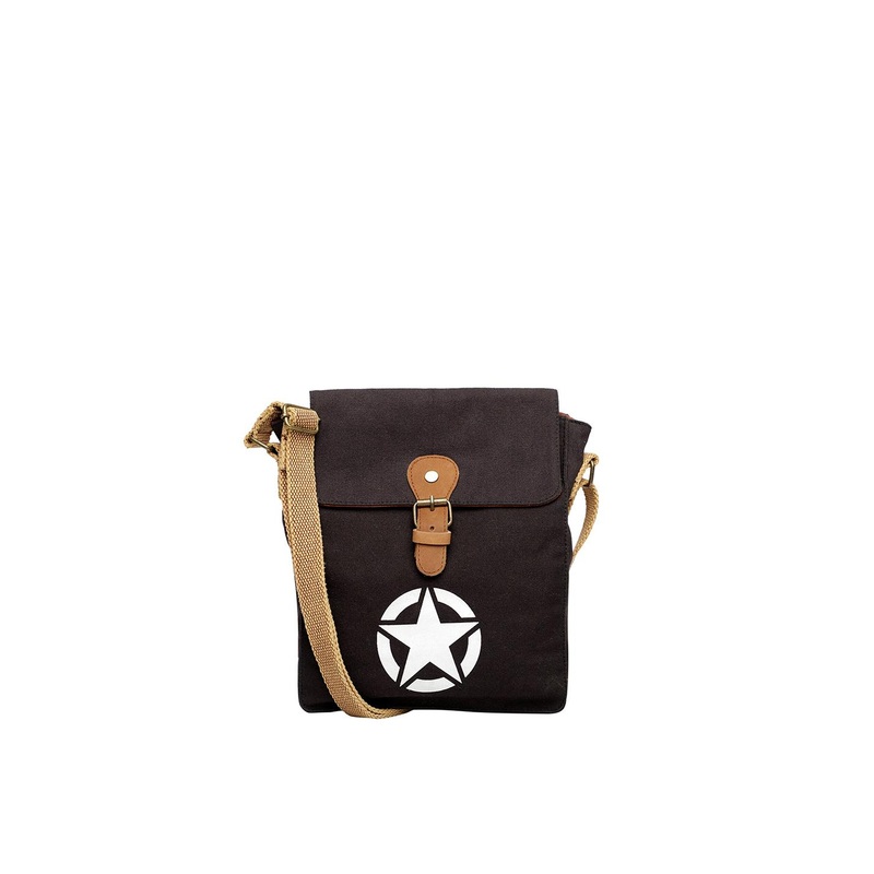 The House of Tara Unisex Black & White Printed Messenger Bag