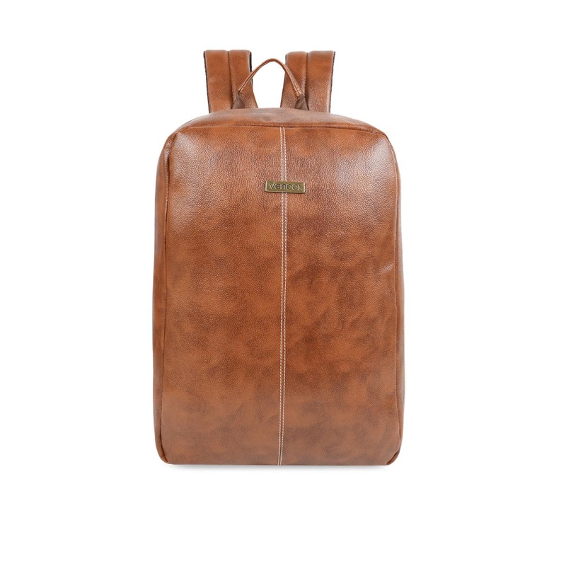 Veneer Unisex Tan Backpack with Anti-Theft