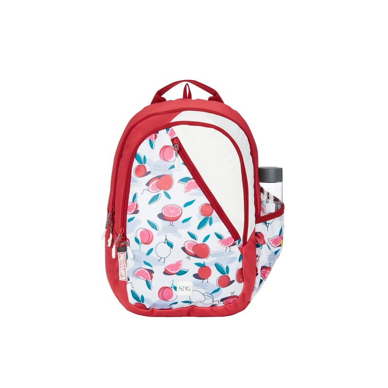 Wildcraft White & Red Graphic Printed WIKI GIRL-1 Backpack