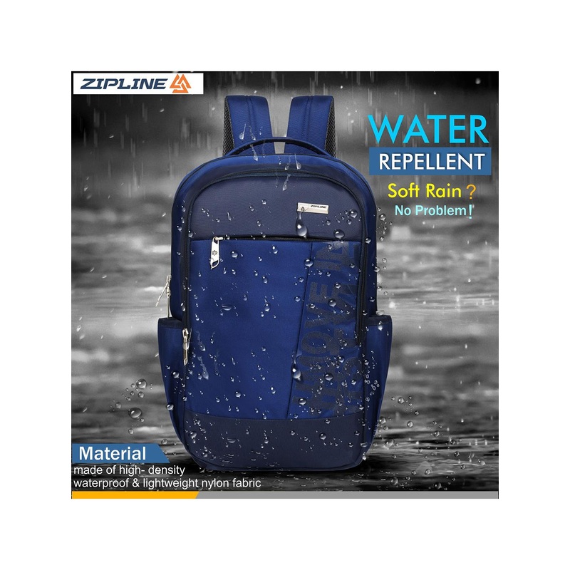 ZIPLINE Unisex Grey & Blue Laptop Backpack