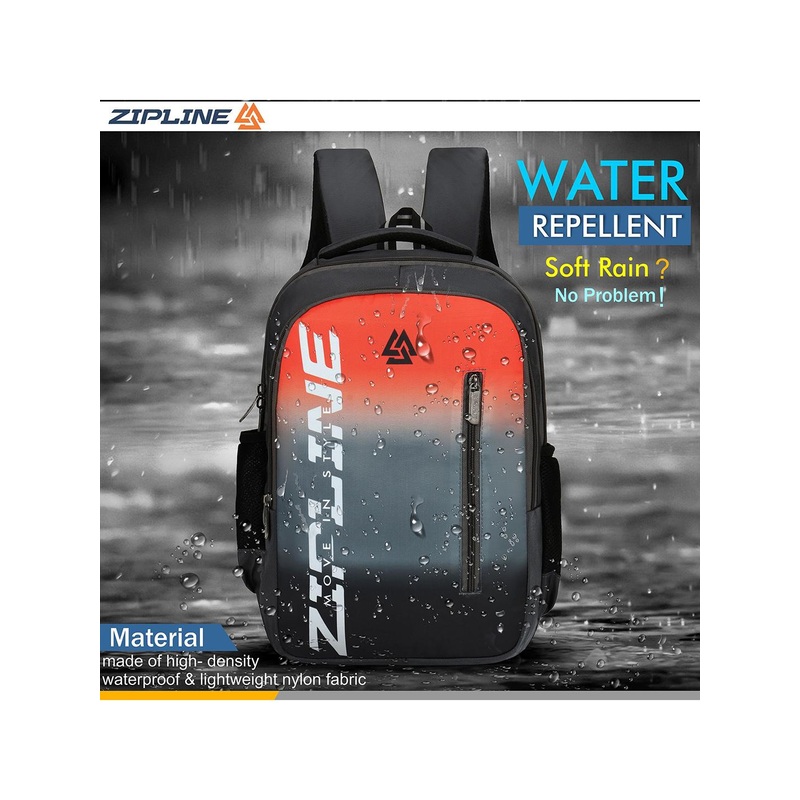 ZIPLINE Unisex Grey & Red Backpack