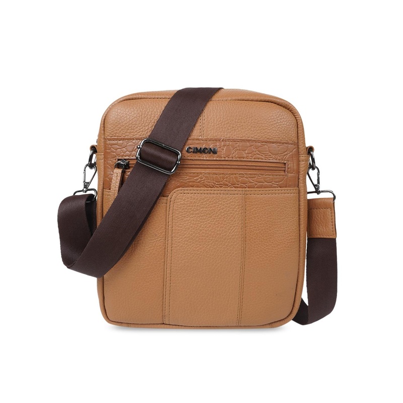 CIMONI Leather Structured Messenger Bag
