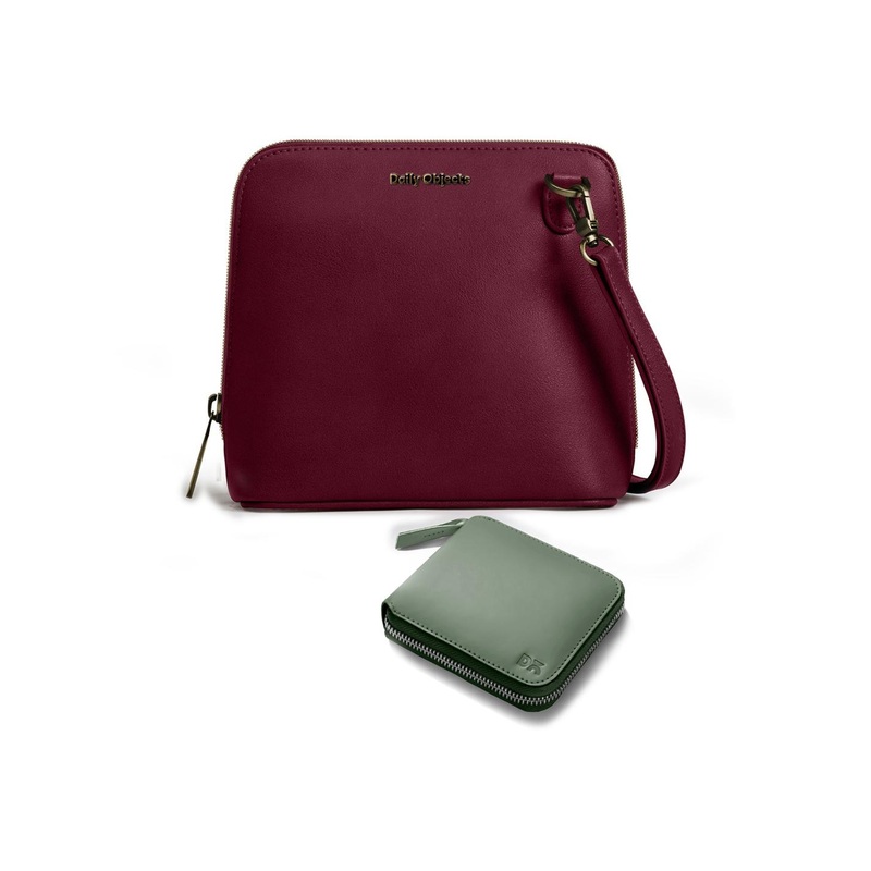 DailyObjects Leather Oversized Structured Sling Bag with Zip Wallet