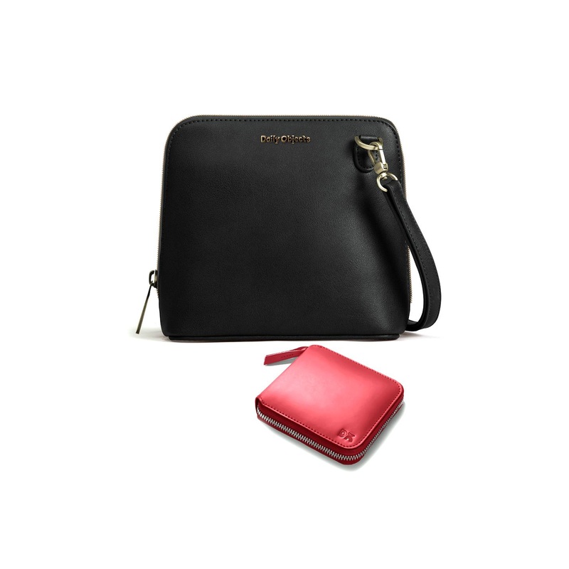 DailyObjects Multicoloured Leather Structured Sling Bag with Zip Wallet