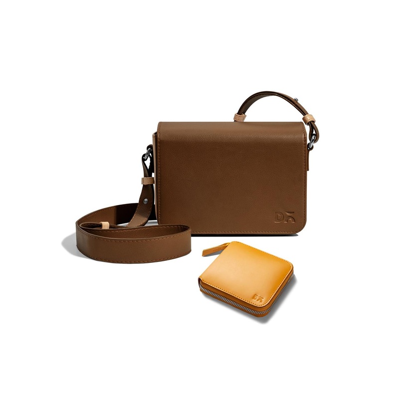 DailyObjects Textured Leather Structured Sling Bag with Zip Wallet