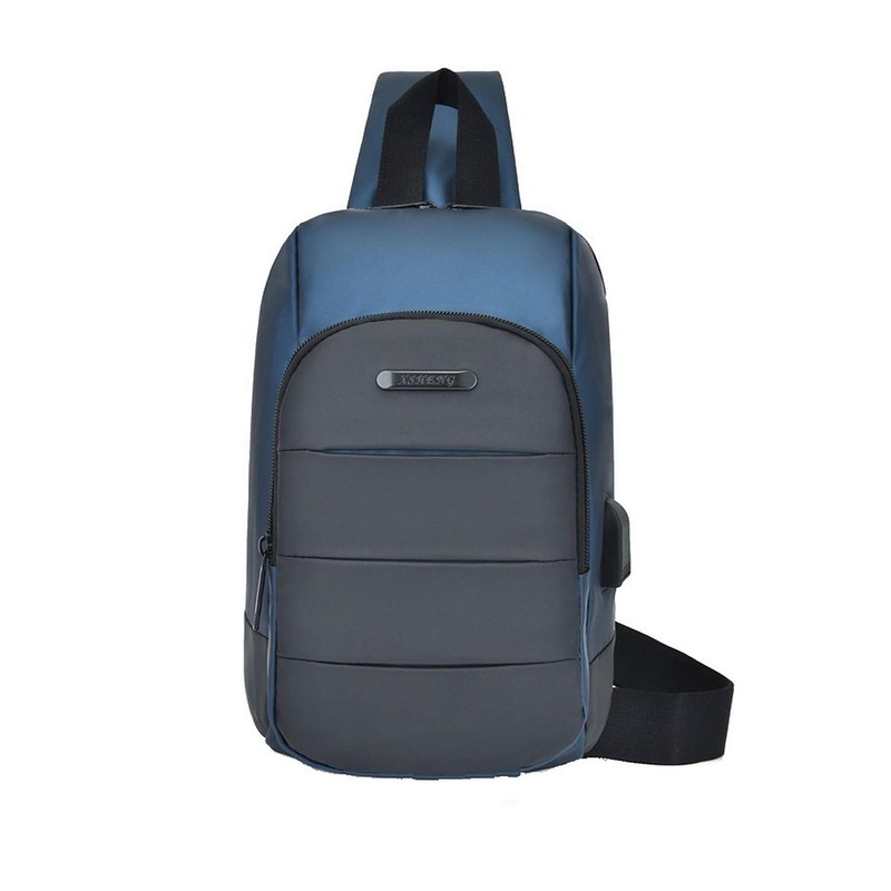 Diva Dale Unisex Colourblocked Crossbody Backpack With USB Charging Port