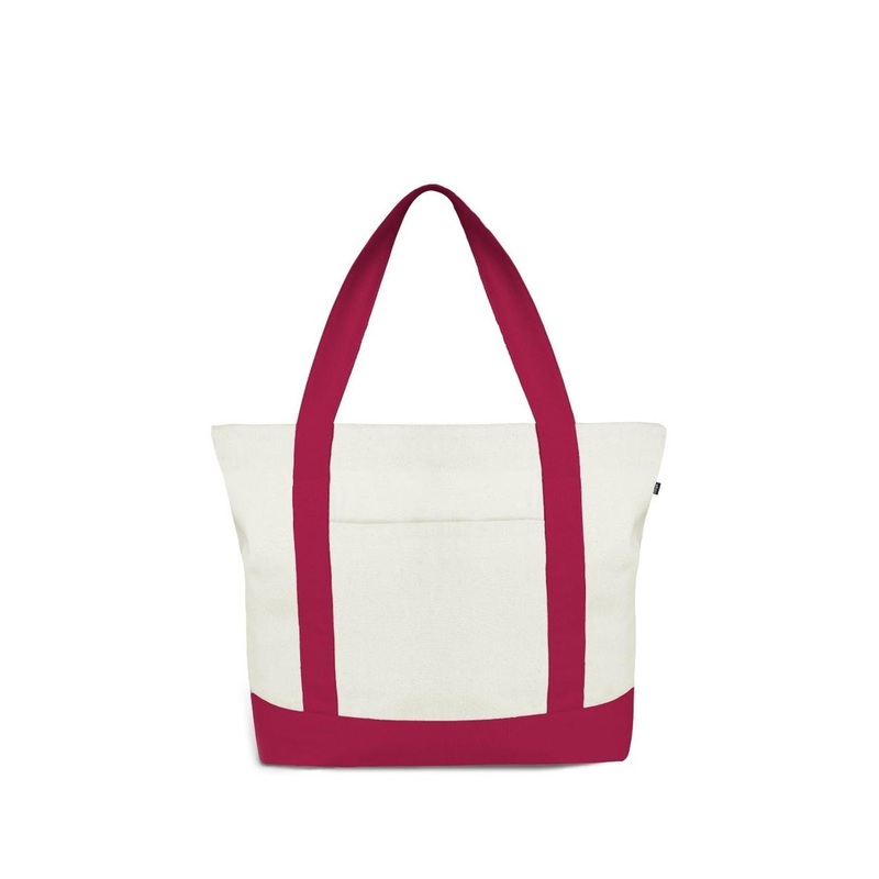 EcoRight Colourblocked Zip Detail Cotton Shopper Tote Bag
