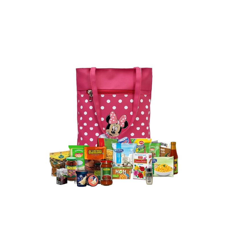 Kuber Industries Set Of 2 Minnie Mouse Printed Oversized Shopper Shoulder Bag