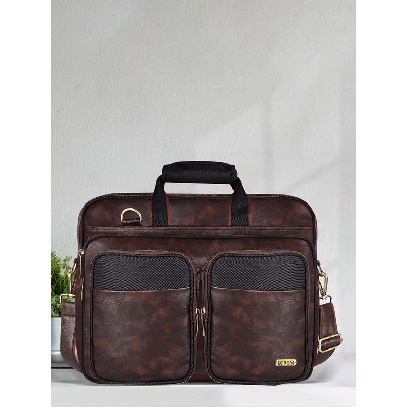 LOREM Unisex Textured Messenger Bag