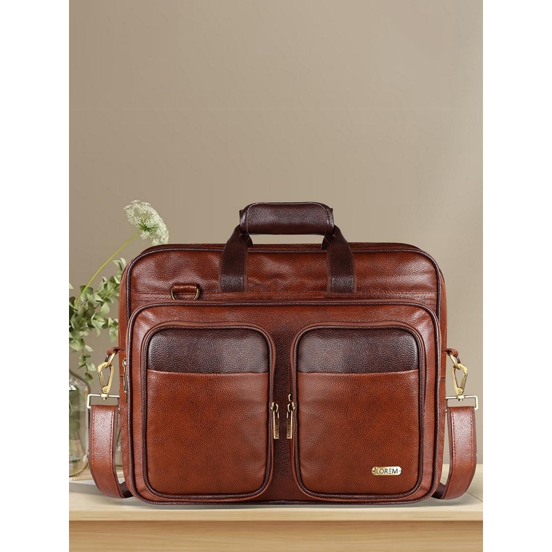 LOREM Unisex Textured Messenger Bag Up to 16 inch