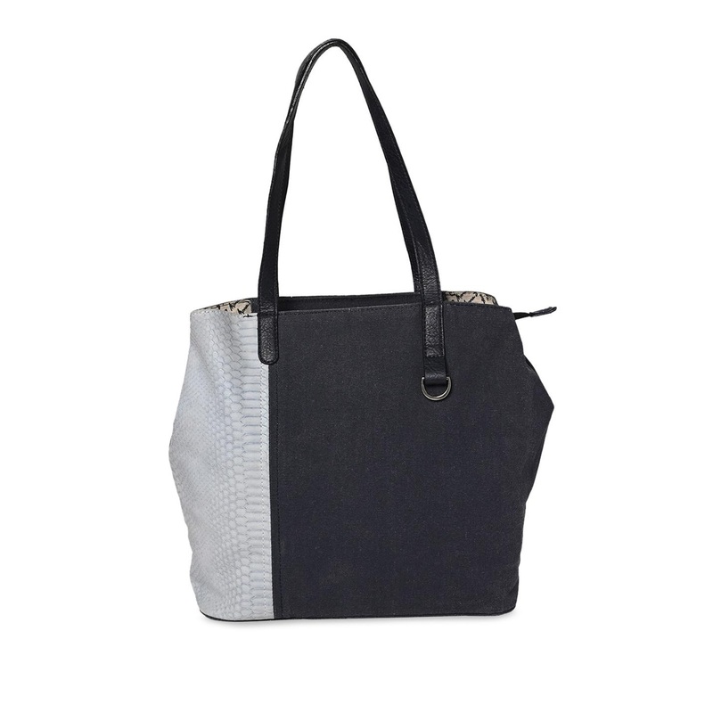 Mona B Oversized Structured Canvas Shoulder Bag