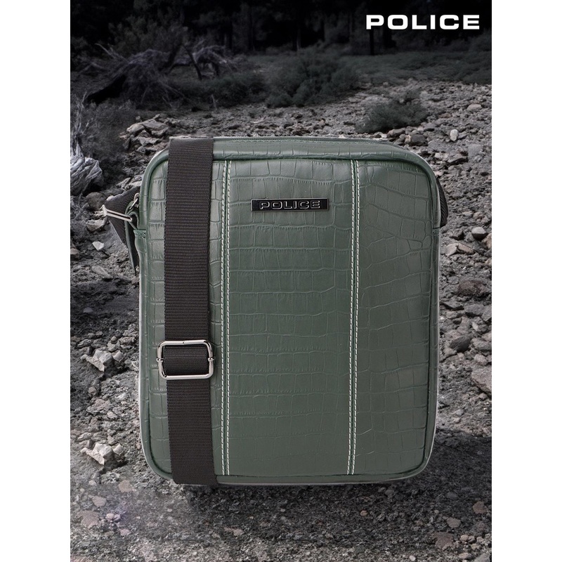 Police Leather Textured Messenger Bag