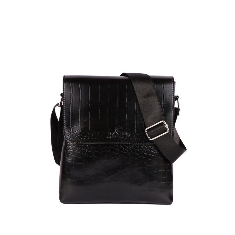 Keviv Black Animal Textured Sling Bag