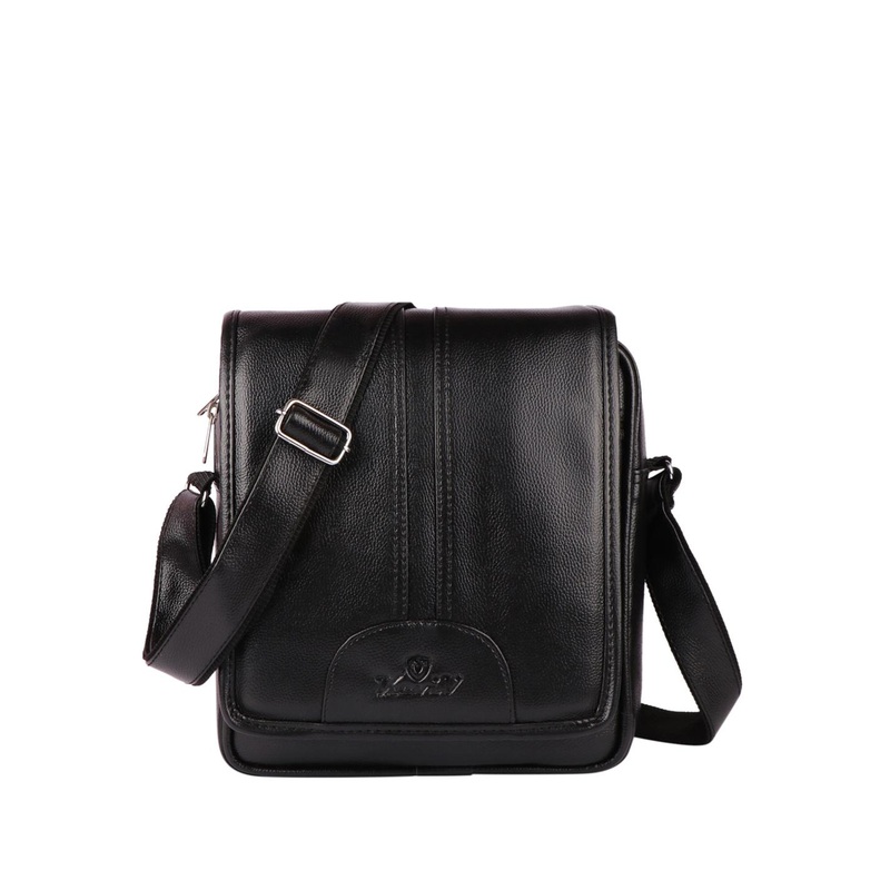 Keviv Black Structured Sling Bag