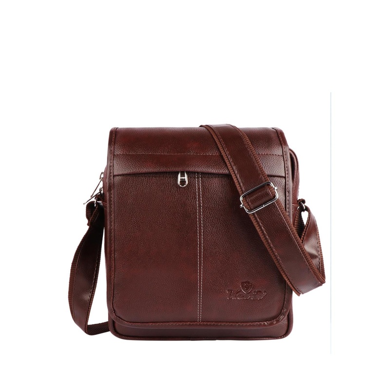 Keviv Brown Textured Structured Sling Bag