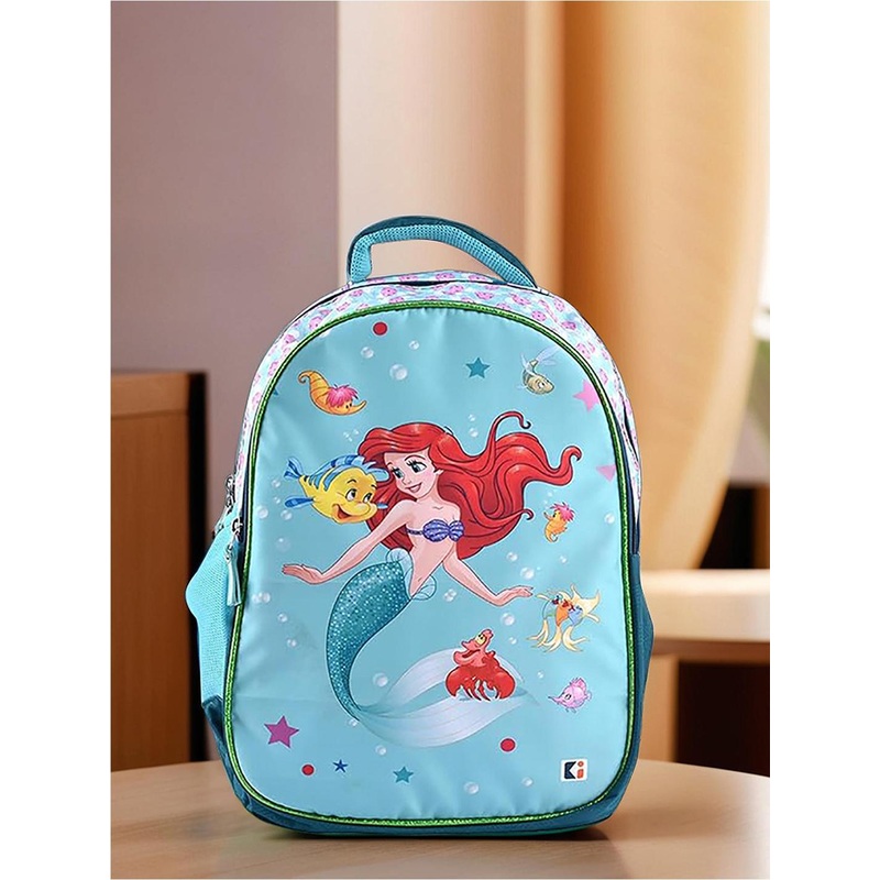 Kuber Industries  Disney Mermaid Perfect blue school bag for girls Stationary school kit