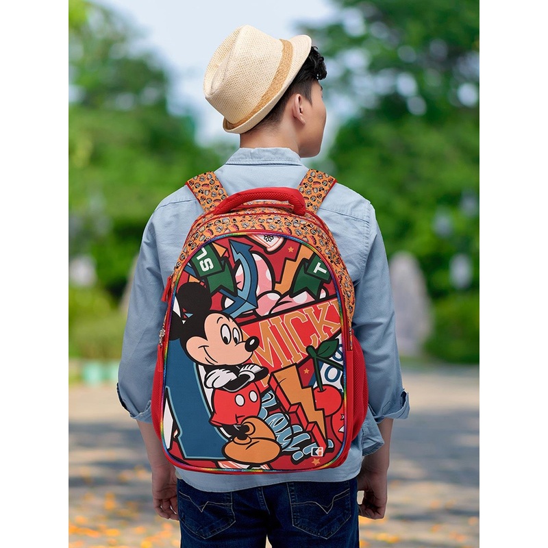 Kuber Industries Disney Mickey school bag for Boys and Girls Travel Backpack Bag