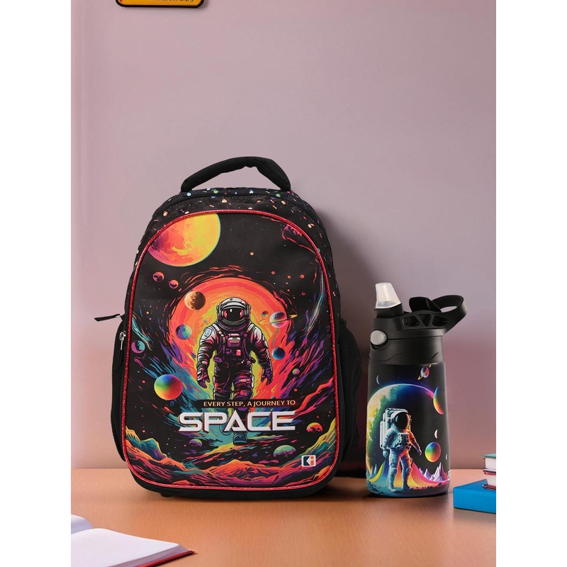 Kuber Industries Disney Set Of 2 school bag water bottle for boys sipper