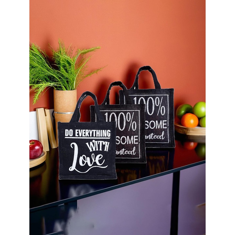 Kuber Industries Pack of 3 Printed Non Woven Handbag