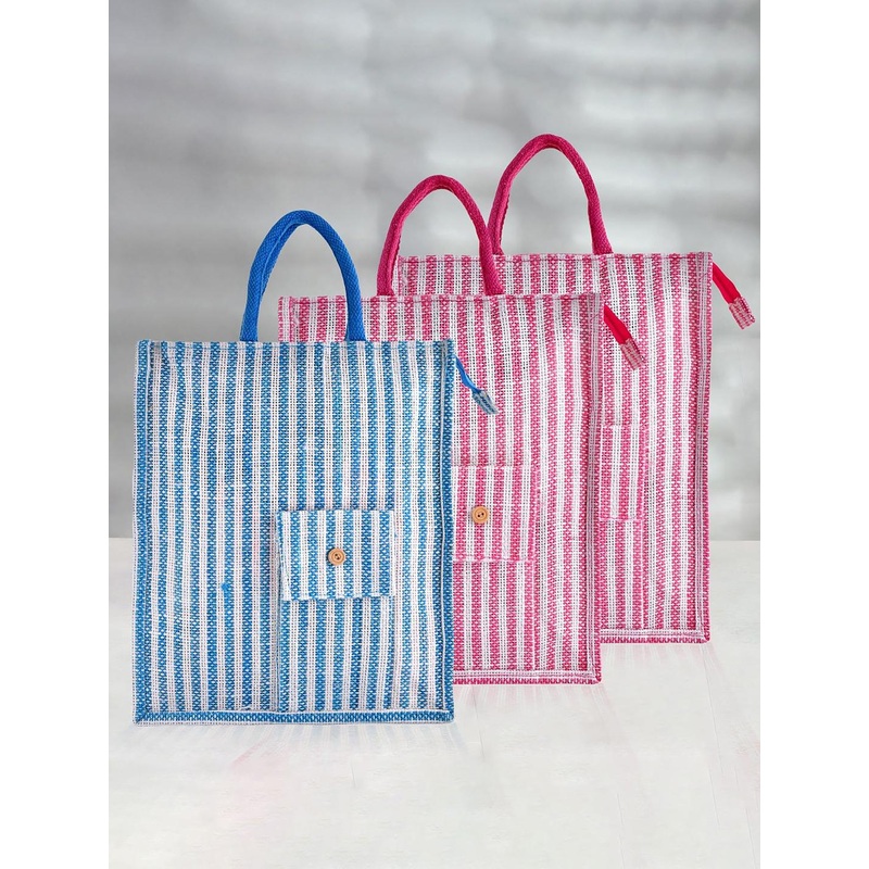Kuber Industries Pack of 3 Striped Handheld Bag
