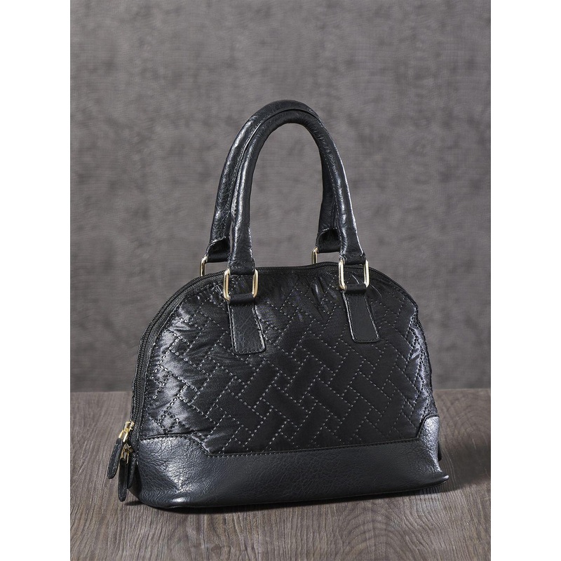 Mona B Textured Half Moon Quilted Handheld Bag