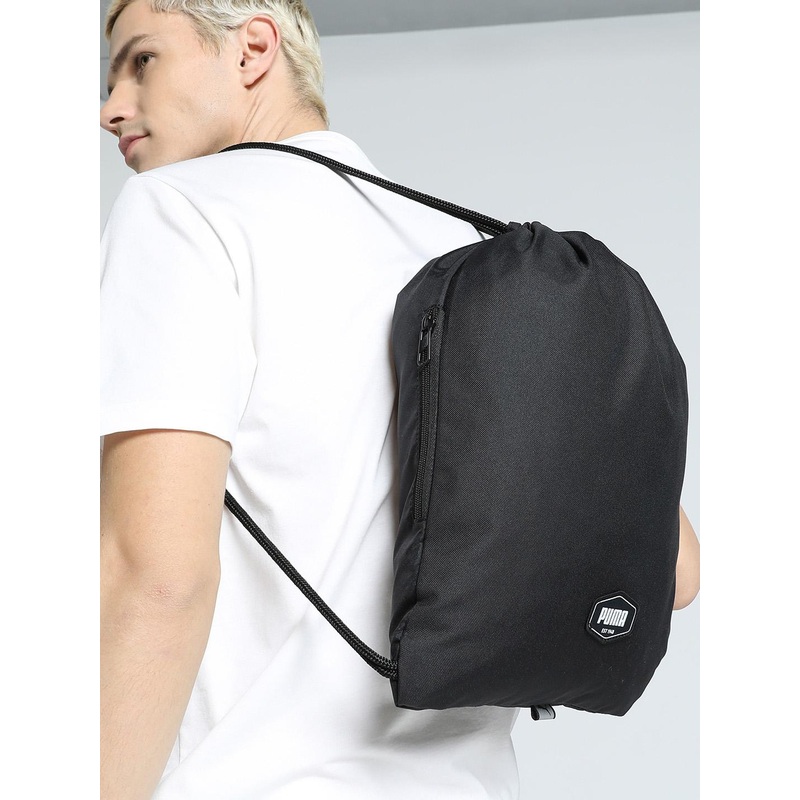 Puma Unisex Solid Deck Medium-Sized Gym Sack With Brand Logo Applique Detail