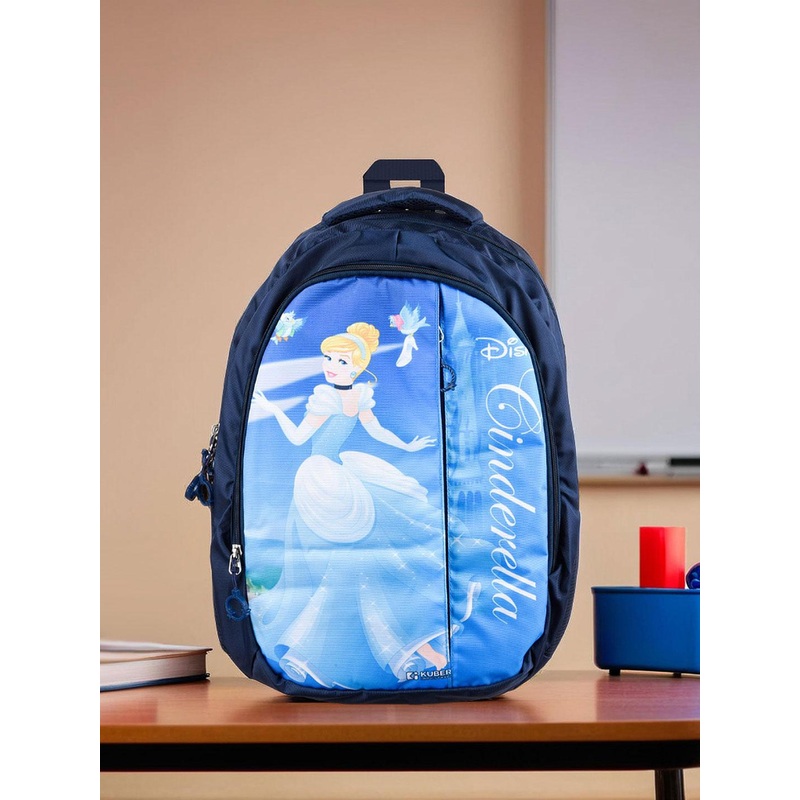 Kuber Industries Blue Disney Princess Cinderella School Bags for Girls