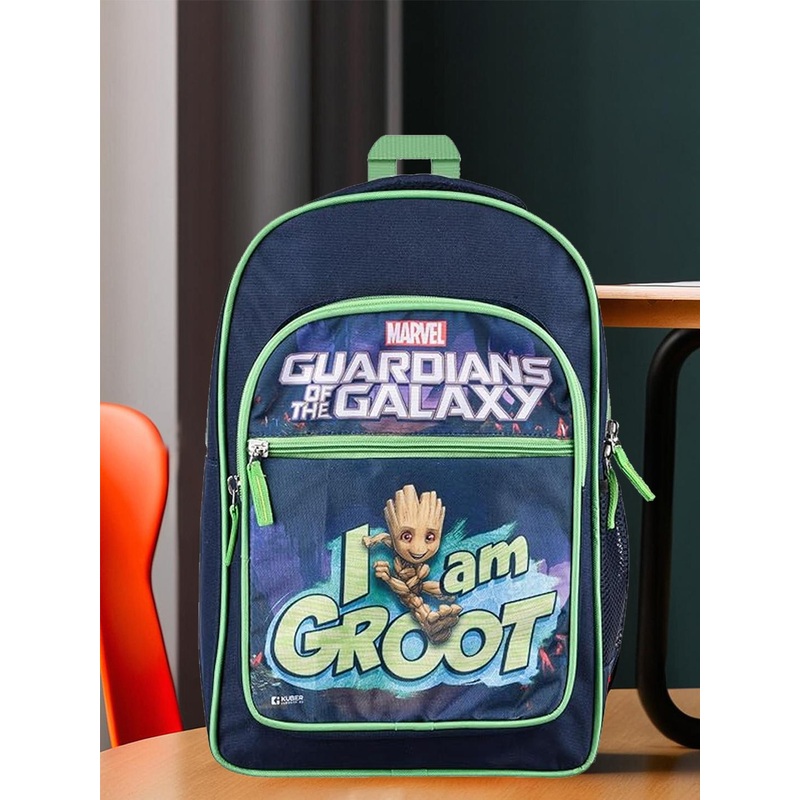 Kuber Industries Marvel blue 4 Compartment Kids School Bag Multicoloured Backpack