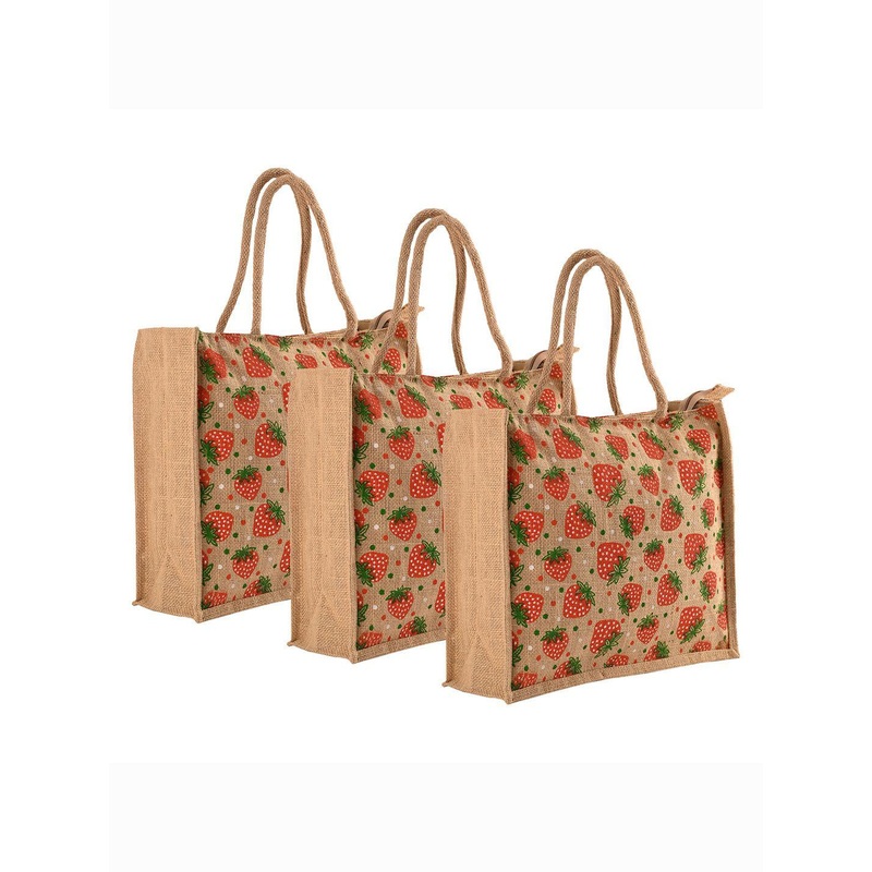 Kuber Industries Unisex Pack Of 3 Graphic Printed Shopper Handheld Bags