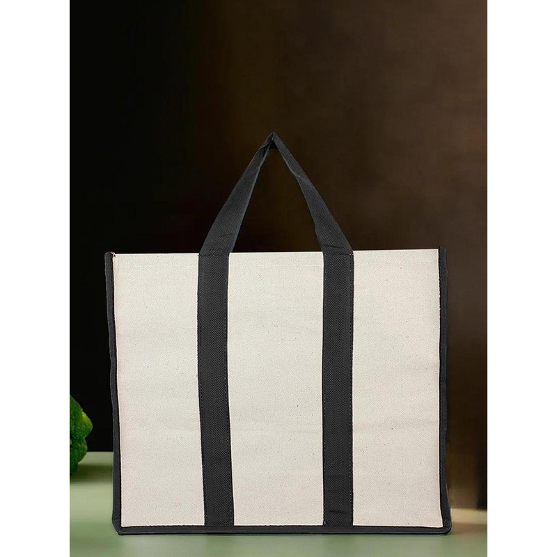 Kuber Industries Unisex Pack Of 3 Striped Shopper Tote Bags