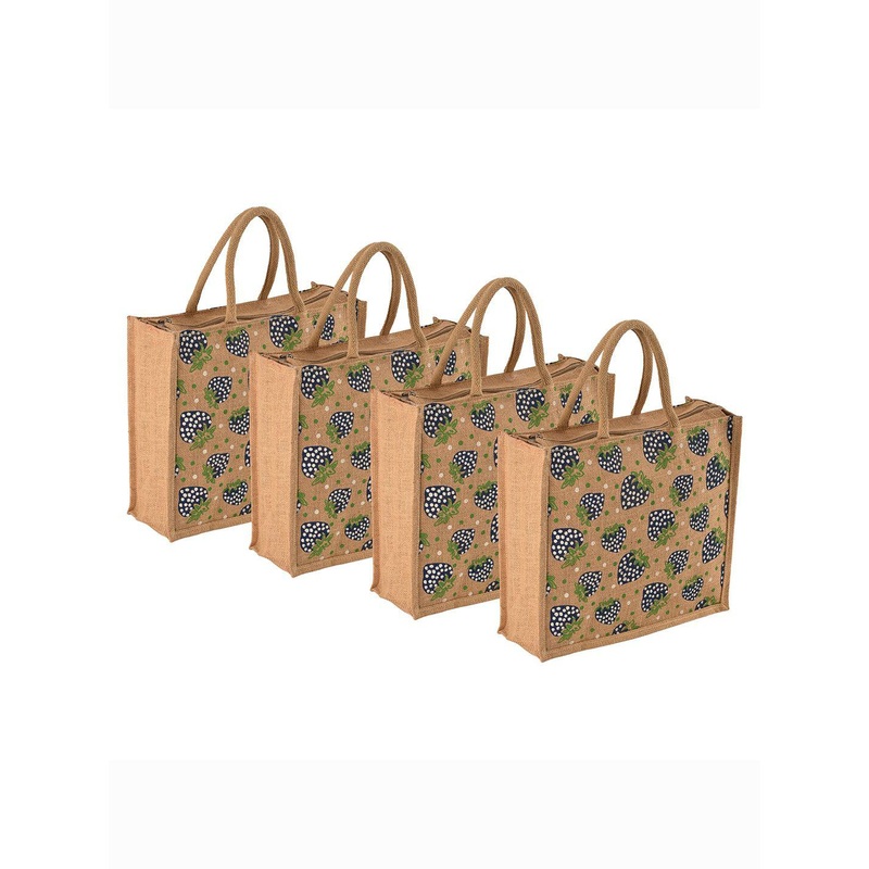 Kuber Industries Unisex Pack Of 4 Graphic Printed Shopper Handheld Bags
