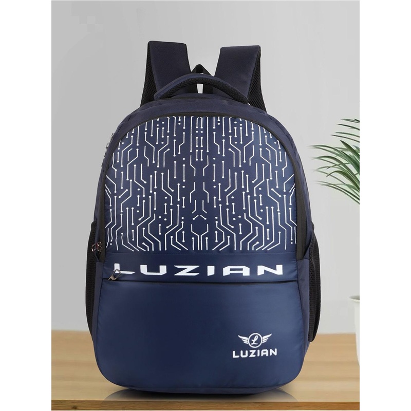 Luzian Men Brand Logo Padded Backpack