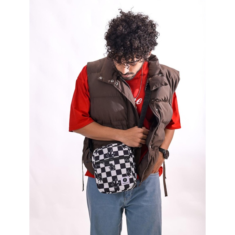 Primegear Unisex Checked Crossbody Sling Bag