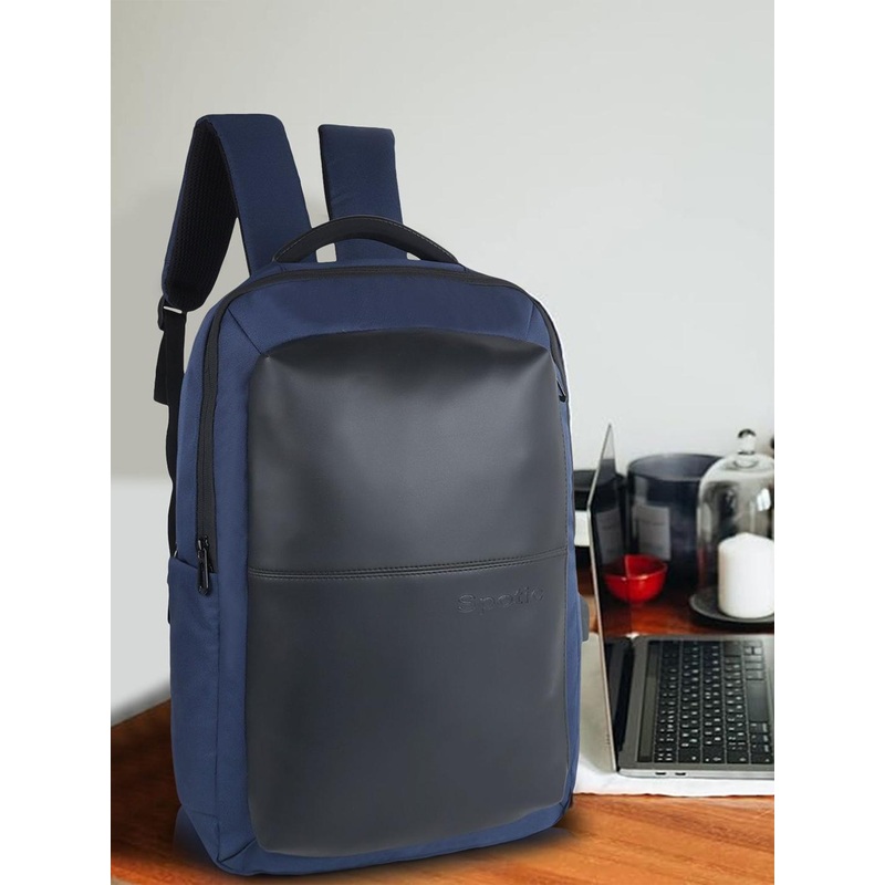 SPOTIC Unisex Brand Logo Backpack with USB Charging Port