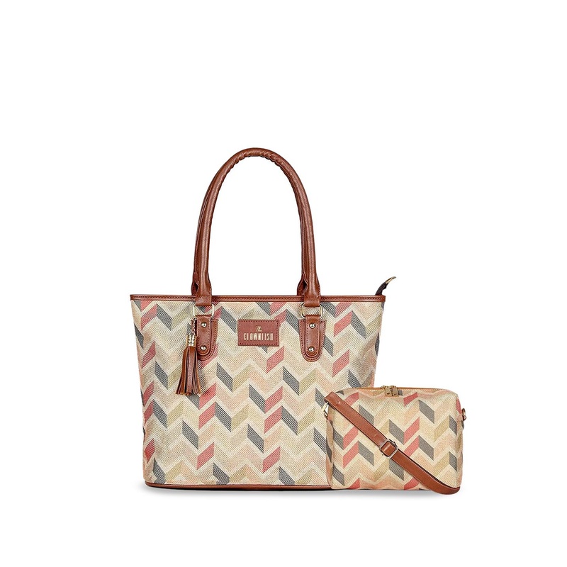 THE CLOWNFISH Pack Of 2 Printed Shopper Shoulder Bag with Sling bag